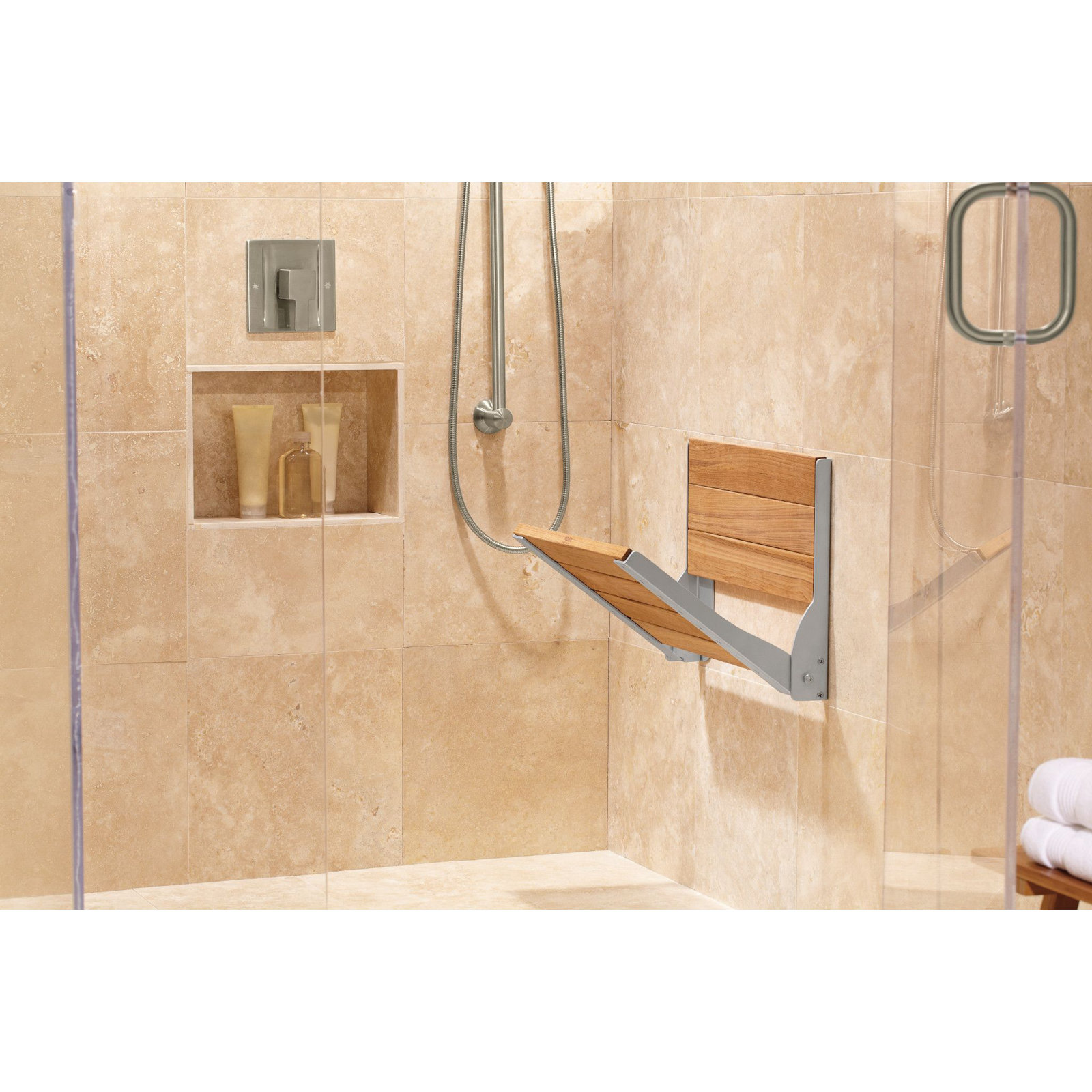 90 Degree Posi-Temp Faucet Trim with Lever Handle, Brushed Nickel