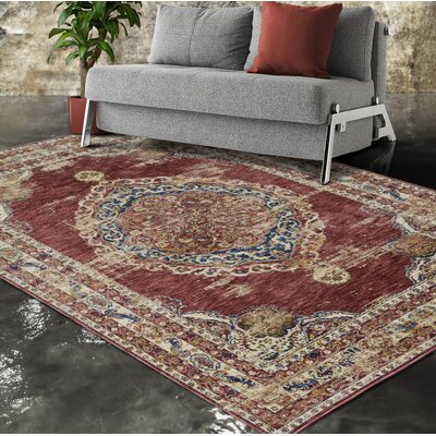 Allstar 8X10 Traditional Accent Rug In Vermilion With Ivory Persian  Nain Design (7' 10"" X 9' 8"") -  Astoria Grand, 06DC97425AFB4BEFB1DF25A031CAC277