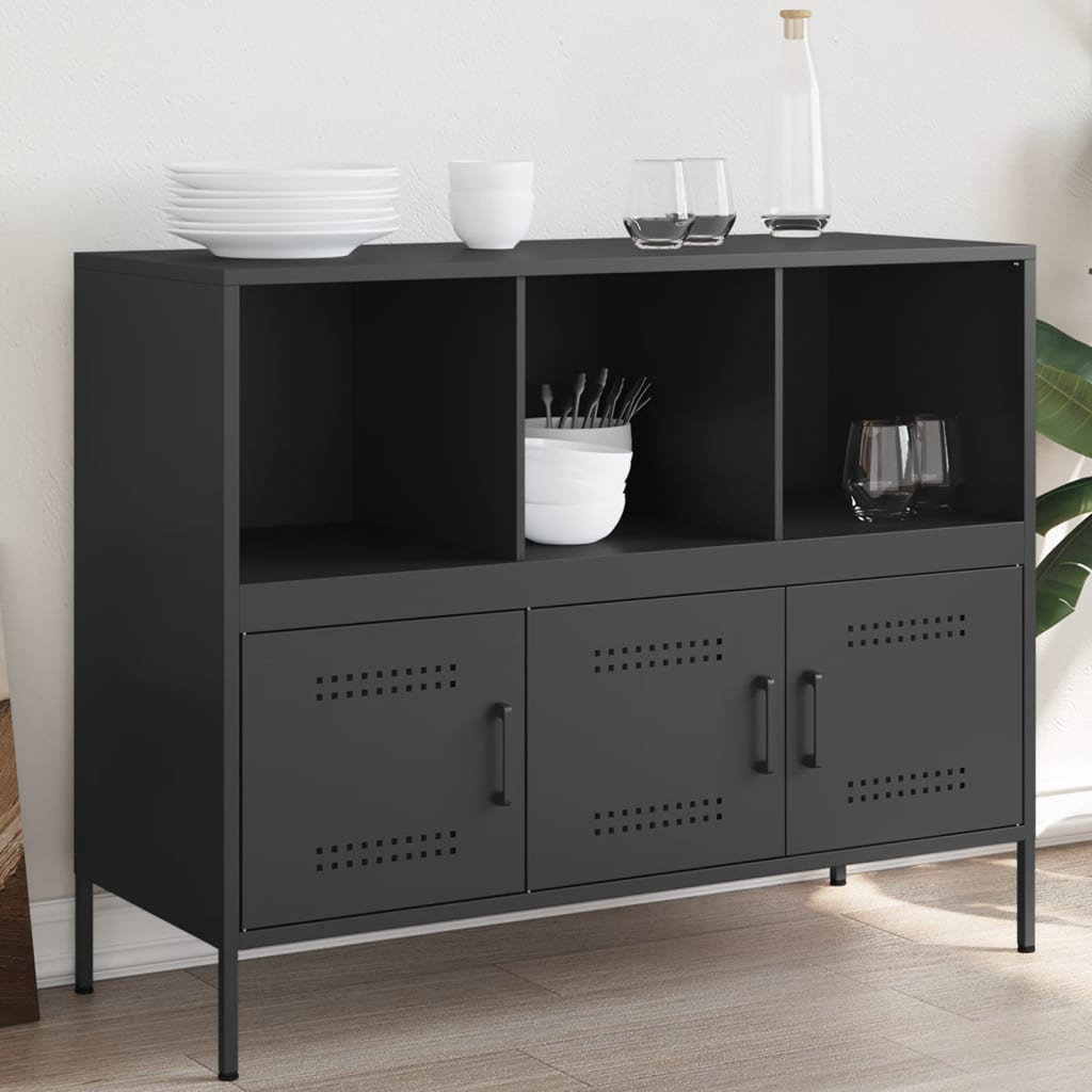 Vidaxl Sideboard Senfgelb 100,5X39x79 Cm Kaltgewalzter Stahl