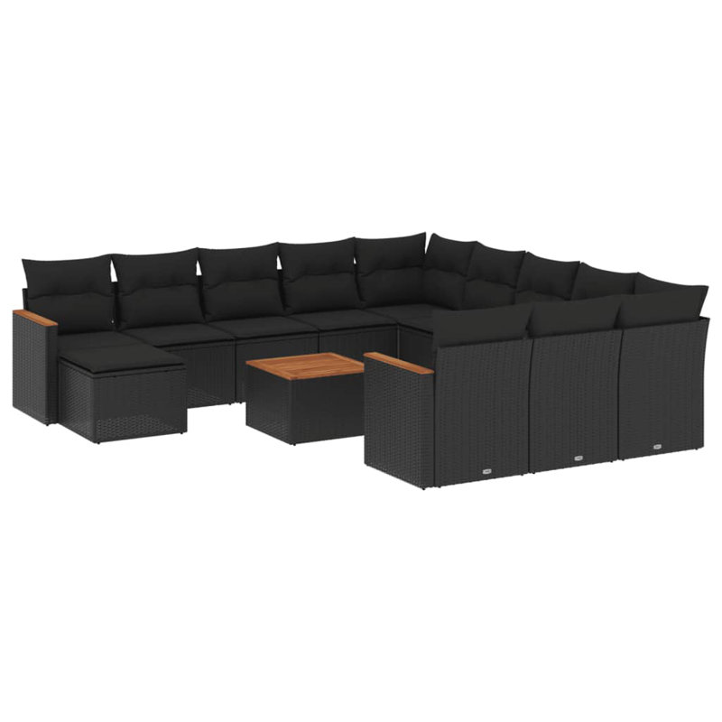  Garden Sofa Set Black, Black, Black