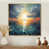 Toile avec cadre flottant or