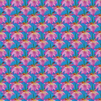 Tapis floral mauve / rouge