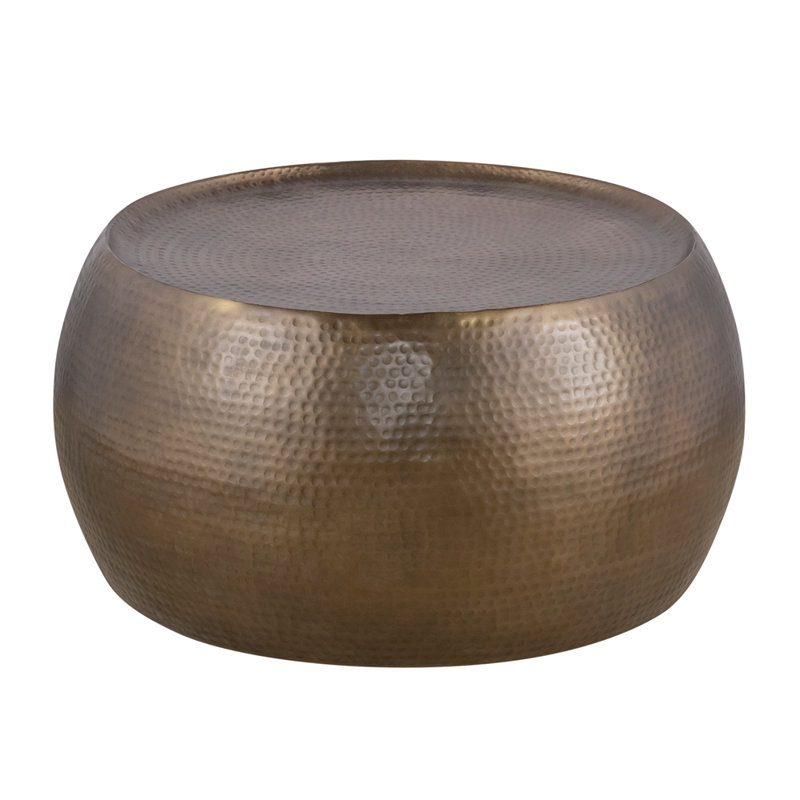 Table basse élégante en aluminium 32 po, Doré