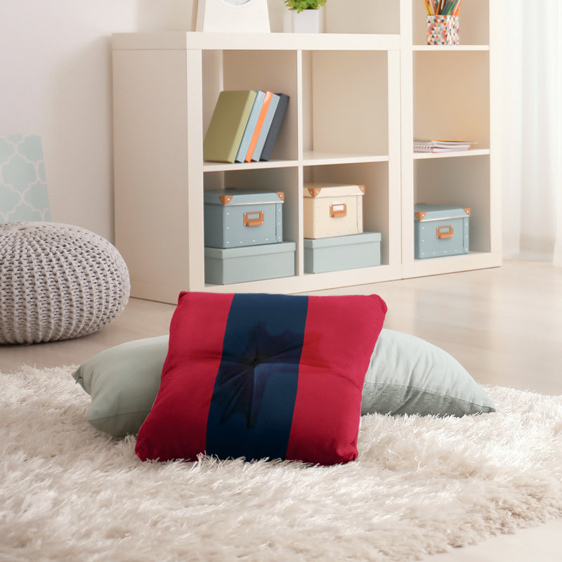  Coussin de sol touffeté, 30 po x 30 po, Rouge / Bleu