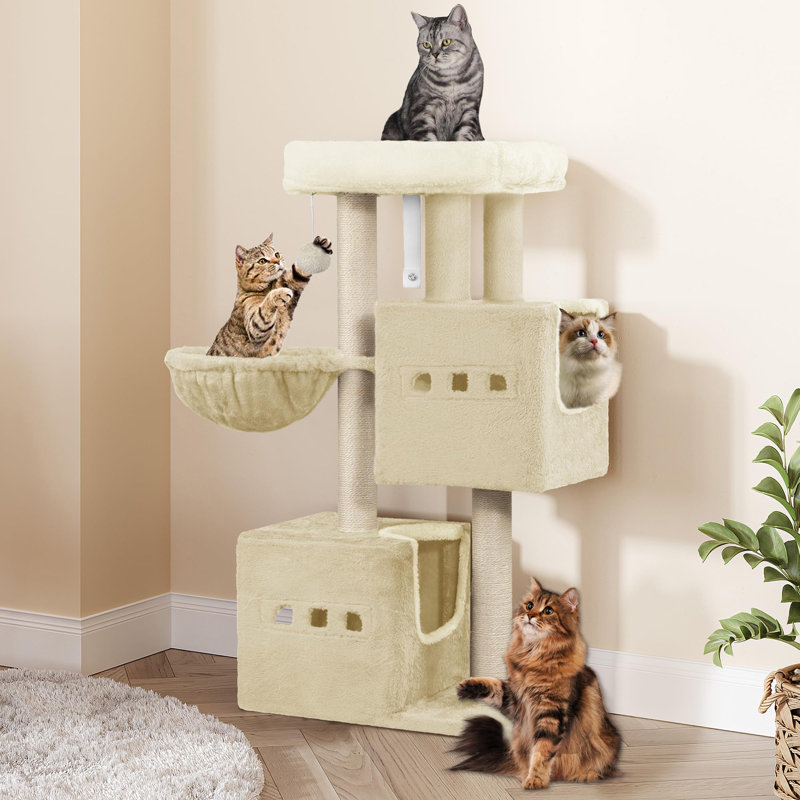98cm H Cat Tree, Beige
