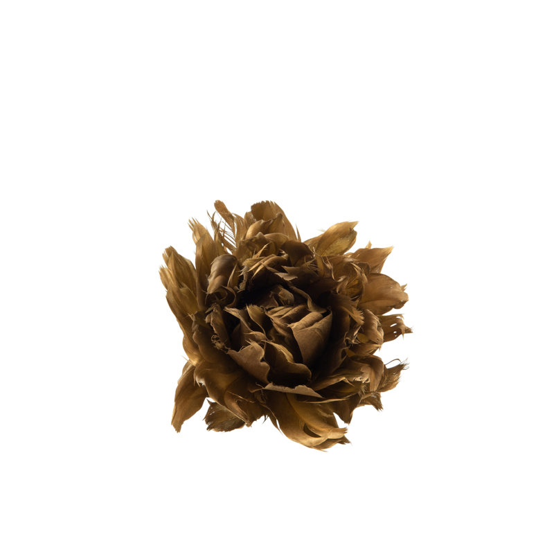 Loose Feathers+Clips Gold Small Ball Ornament, 10cm H x 10cm W x 10cm D, Gold