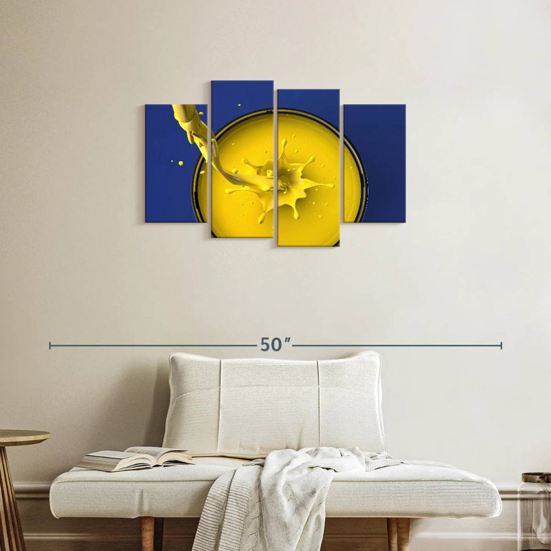 Senne Yellow Paint Splash, 22" H x 36" W