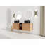 Meuble-lavabo mural 60 po avec lavabo d'art en céramique et 1 tablette de rangement, porte à fermeture en douceur, emballage KD, contreplaqué