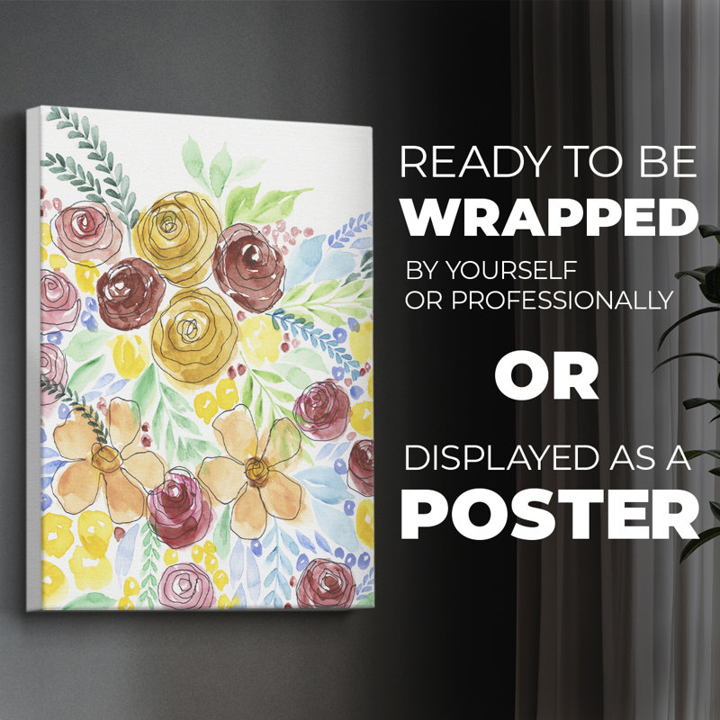 Flower Carousel I -Canvas Print Only - NOT FRAMED, 12" H x 8" W