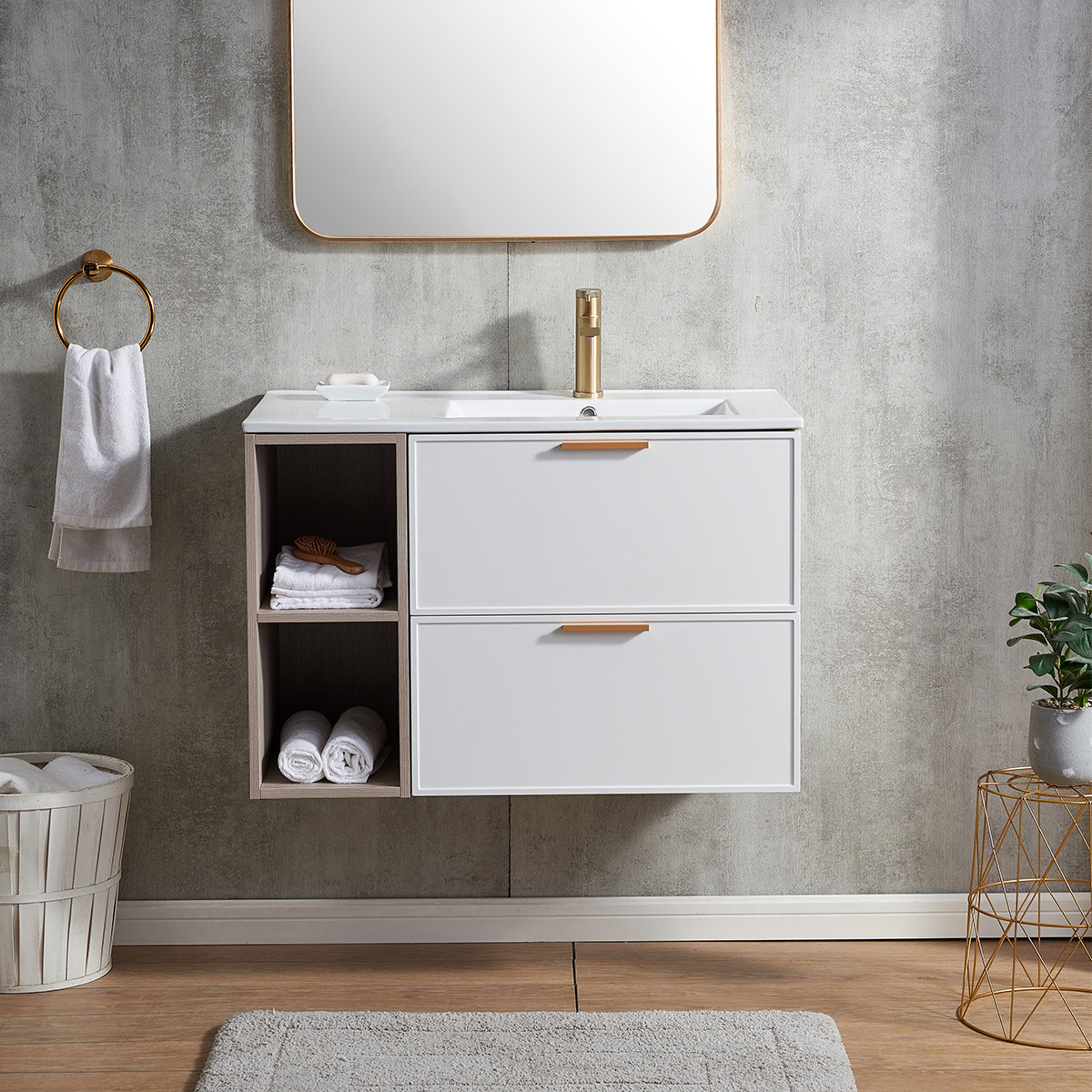 Mercer41 Laureta 36'' Single Bathroom Vanity with Ceramic Top | Wayfair