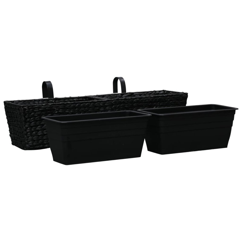 Beachcrest Home™ Planters 2 Pcs Water Hyacinth, Black