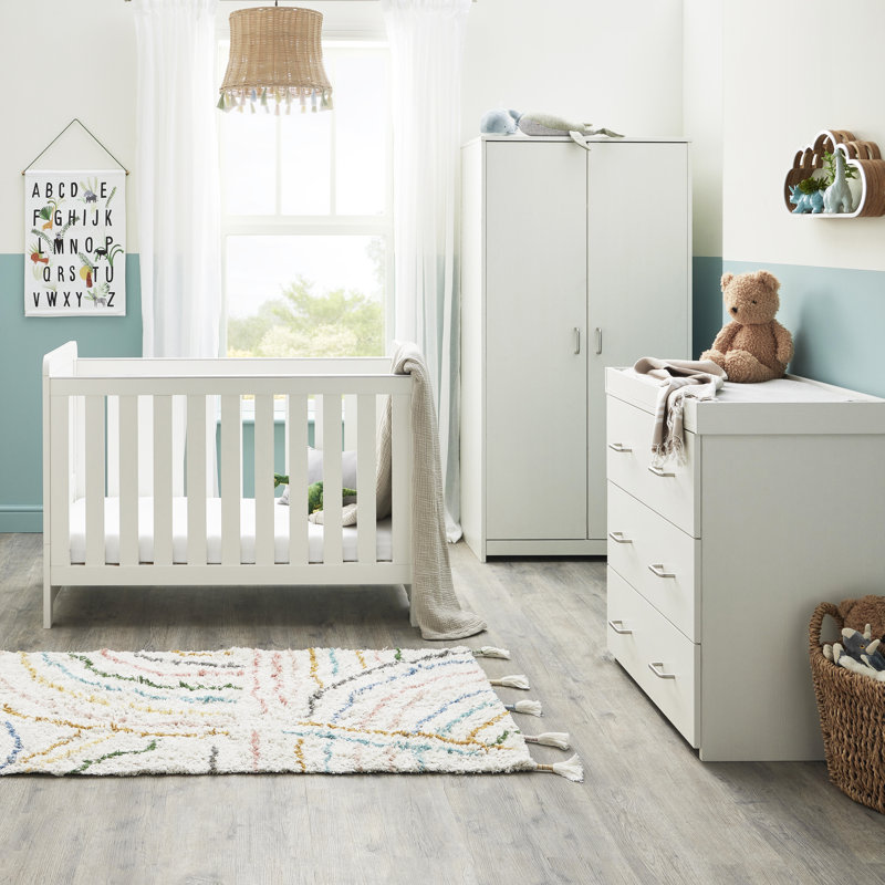 Caro Mini 3-Piece Nursery Furniture Set, White Wash