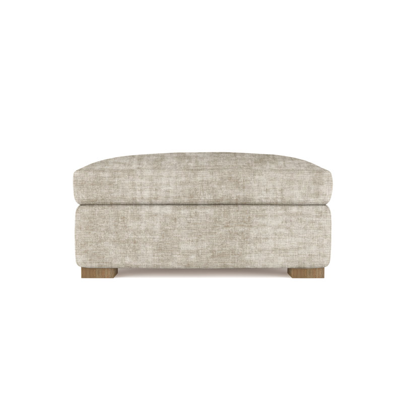 Crosby Ottoman, Plush Velvet Silver Streak, Dark Brown