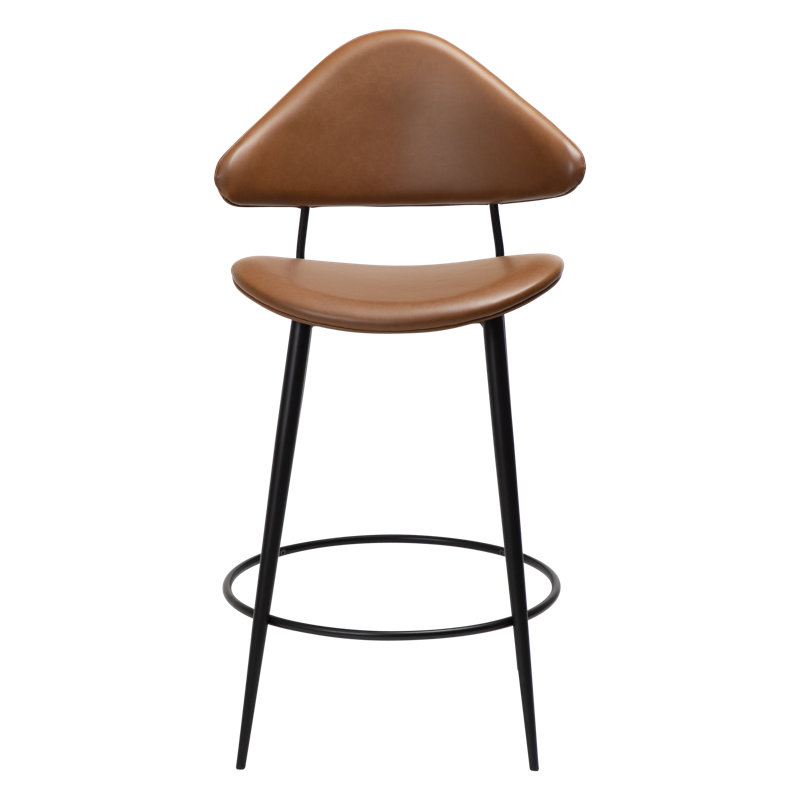 Napoleon Upholstered Counter Stool with Metal Frame, Brown