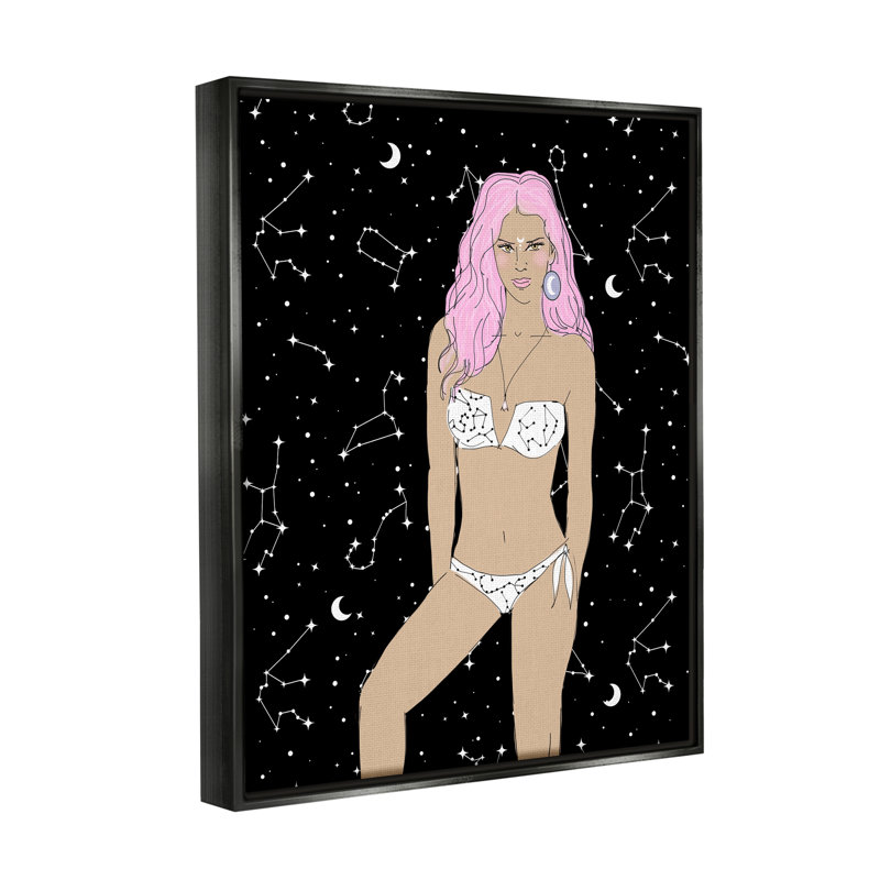  Moon Girl Constellations, H 21 po x l 17 po x P 1,7 po, Cadre flottant noir