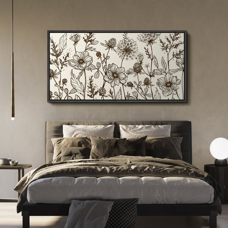 «Abstract Botanical Vibrant Wildflower Blossom Bliss Abstract Floral», reproduction d'art sur toile, H 30 po x l 60 po