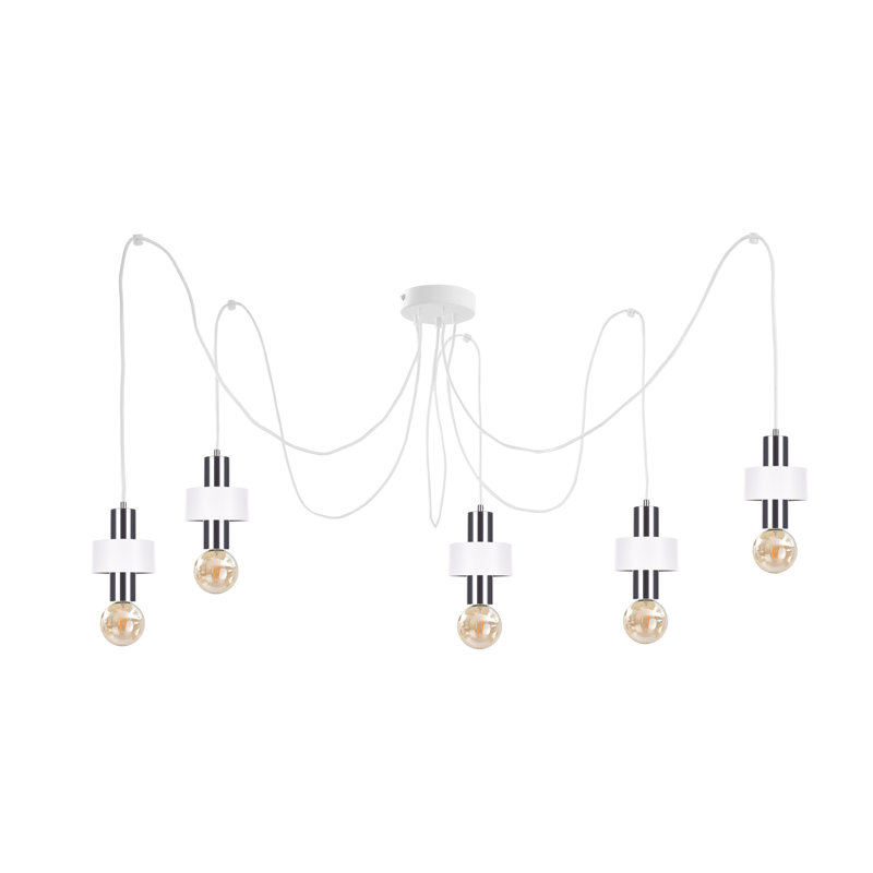 Bernda 5 - Light Cluster Pendant, White/Silver