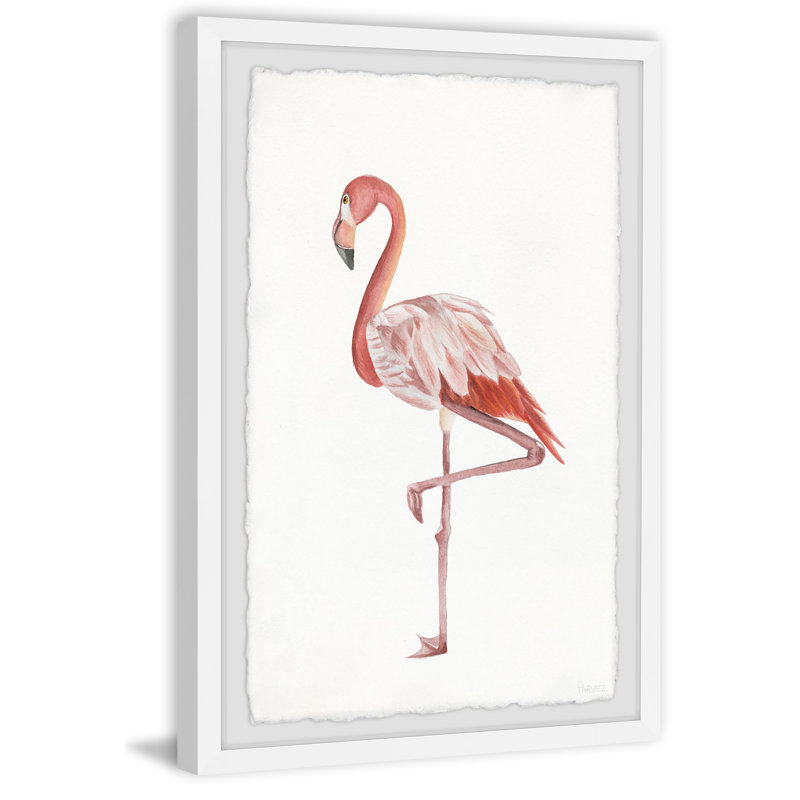 Dashing Flamingo Stand by Parvez Taj - Single Picture Frame Painting, 30 cm H x 20 cm W