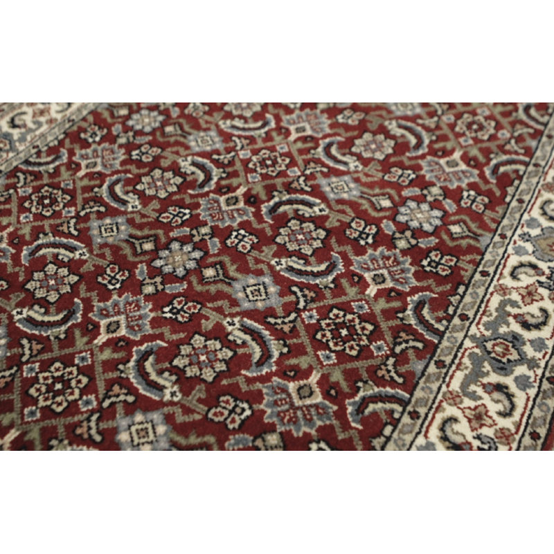 Hand-Knotted High-Quality Red Runner