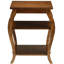 Table de bout à 2 tablettes en bois massif avec finition et stabilité de couleur noyer