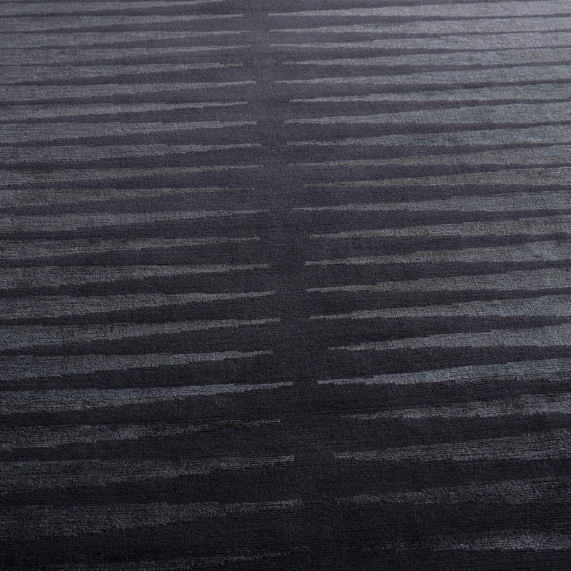Ralph Lauren Mansard Stripe Wool, Silk Striped Rug, Rectangle 9' x 12'