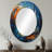 Quintasia Orange And Blue Geometric Equilibrium IV - Geometric Large Wall Mirror, Modern Unique Mirror, Printed Metal Art-1457404375-1457404371