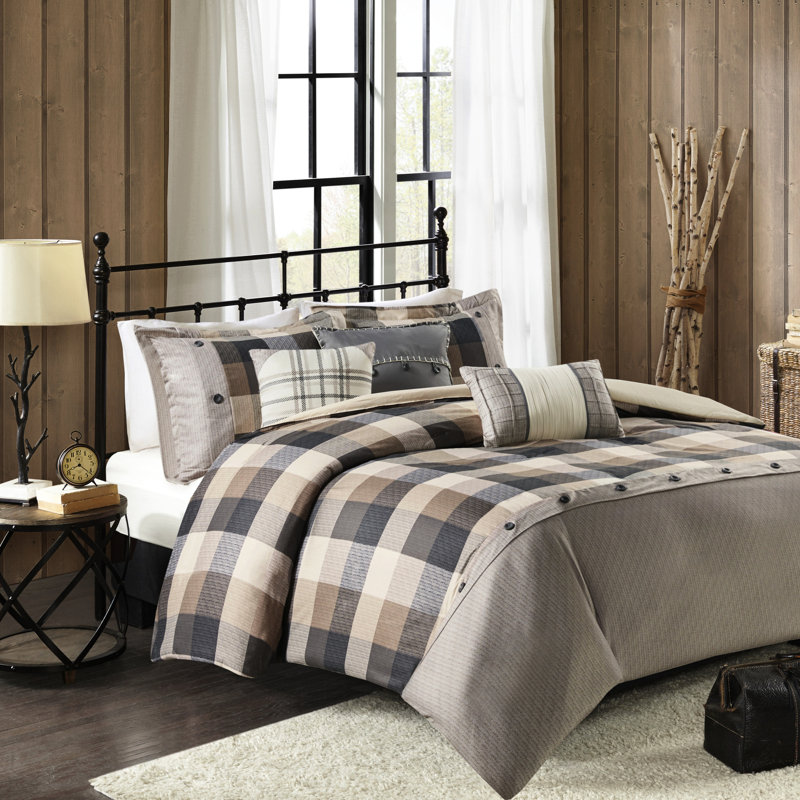 Housse de couette 6 pièces Herringbone, Housse de couette double + 5 pièces supplémentai