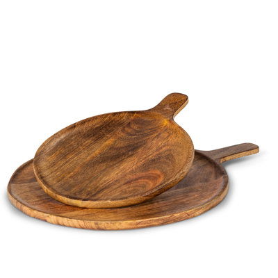 Set Of Two Assorted Mango Wood Serving Boards