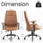Camellia Ergonomic Faux Leather High Back Executive Office Chair, Mid-Century Large Desk Chair, Reclining, Roller Blade Wheels-1273354520
