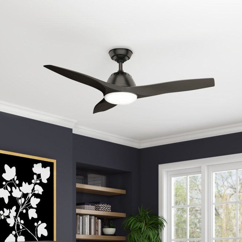 44" Wisp 3-Blade LED Standard Ceiling Fan with Remote Control and Light Kit Included, Bronze