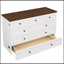 Commode pour lit escamotable en pin massif avec station de charge et grand tiroir de rangement pour bureau à domicile ou petite pièce, grand, blanc et noyer