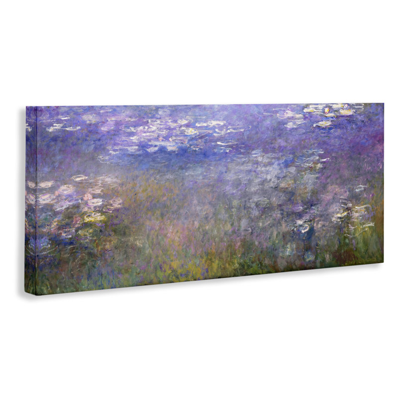Art mural classique sur toile, "Monet Pond Lilies" par one1000paintings, H 10 po x l 24 po