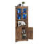 Armoire de coin 67 po avec portes en verre, éclairage à DEL, huche de rangement en bois pour la cuisine, le salon, la salle de bain et le vestibule