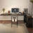 Black+Clear Rectangular Solid Wood+Acrylic desk-108994815