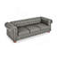 Canapé Chesterfield capitonné rembourré 3 places en polyuréthane avec accoudoirs cloutés, DGY (88,5 po x 37 po x 28 po)-1487194938