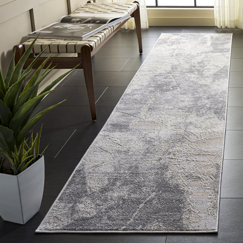 Tapis à motif abstrait 372 de performance Palma, Tapis de couloir 2 pi 2 po x 9 pi 0 po