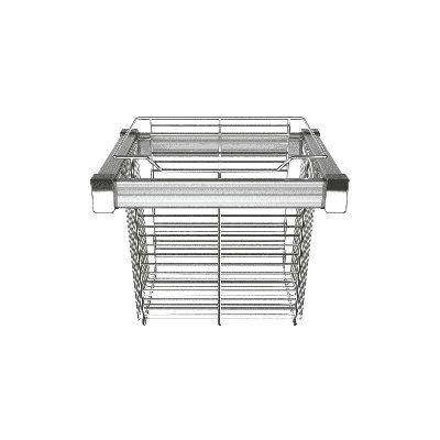 Chrome Premium 18" Full-Extension Slide-out Wire Basket for Cabinets with Aluminum Frame - Tall 16.3" Height