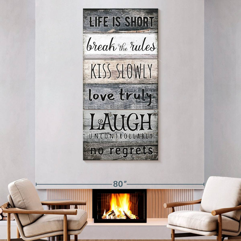 Life Is Short Typography, 80" H x 39" W