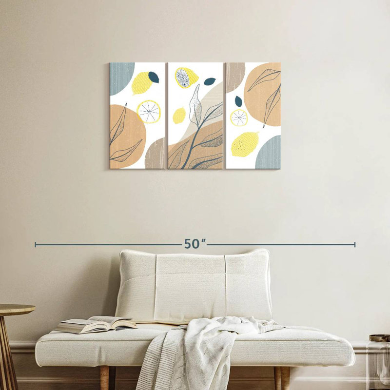 Yarlin Boho Botanical Lemons, 20" H x 33" W