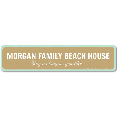 Family Beach House Aluminum Sign