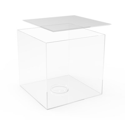 10X10X10" Acrylic Sports Display Case,Fully Assembled,Great Workmanship,Removable Riser,Basketball