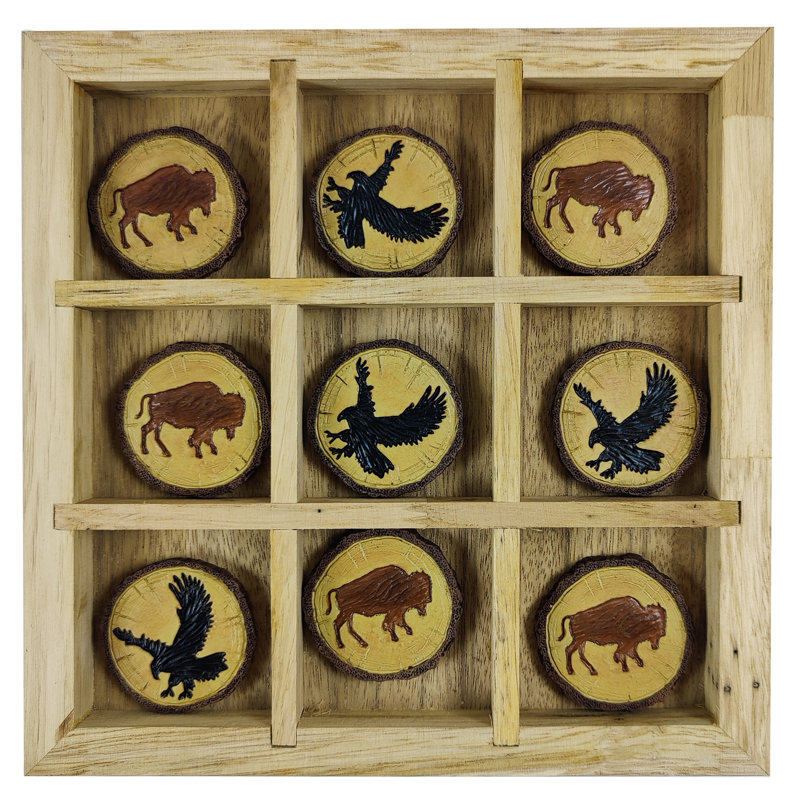 Buffalo and Eagle Tic Tac Toe Board Set