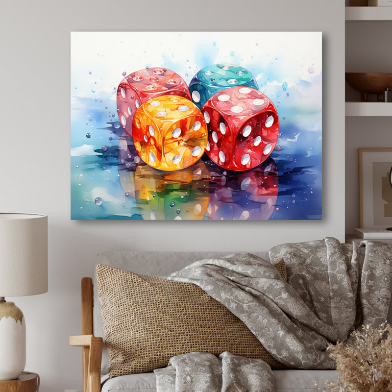 Casino Royale Dice I - casino et jeux, art mural en métal, salon, H 24 po x l 32 po