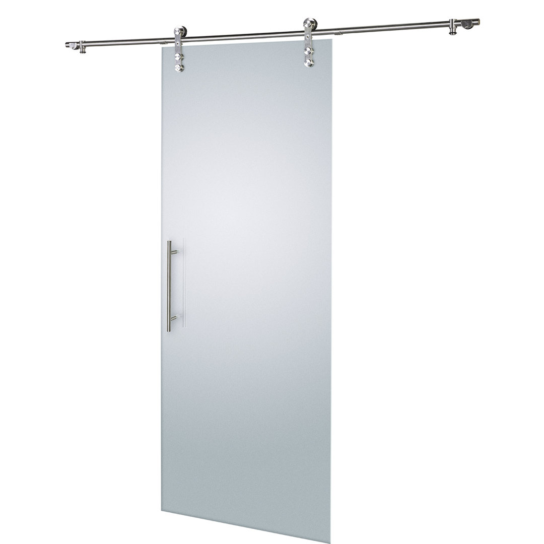 33'' x 84'' Glass with Installation Hardware Kit Barn Door Renin