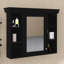 Armoire à pharmacie murale 35 po x 28 po, armoire de rangement pour salle de bain avec porte miroir et 6 tablettes ouvertes réglables-442584957