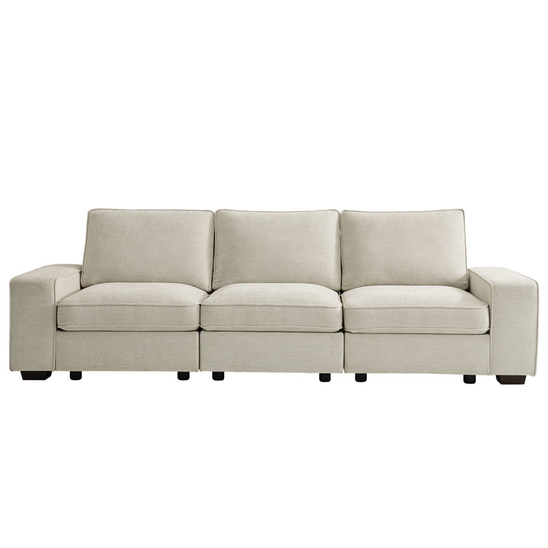 Canapé rembourré modulaire, H 33 po x l 100,5 po x P 32 po, 3, Beige