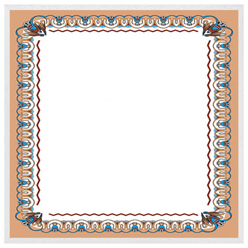 Beila Egypt Border - Single Picture Frame Print, 76cm H x 76cm W x 4cm D, White Framed