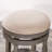 30" Bar Stool, Weathered Gray Finish, Beige Fabric Seat-1587500769