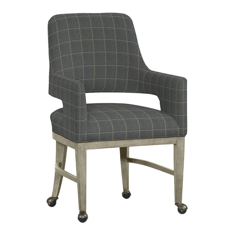 Chaise avec accoudoirs Josie, Perigold Youngman Zinc, Amande chamois
