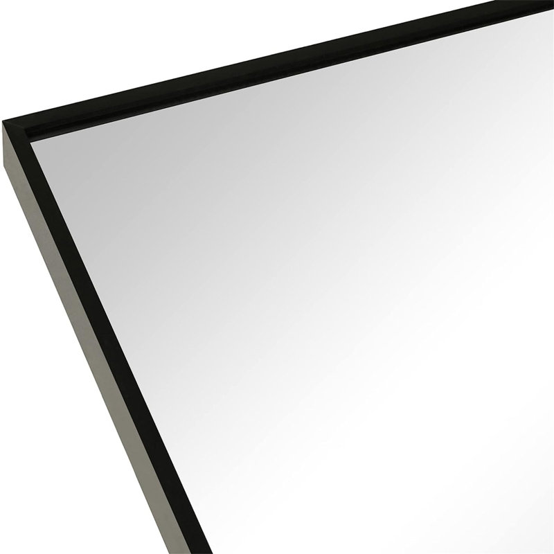Metal Arch Barhroom Mirror, Black, 24" x 32"